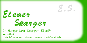 elemer sparger business card